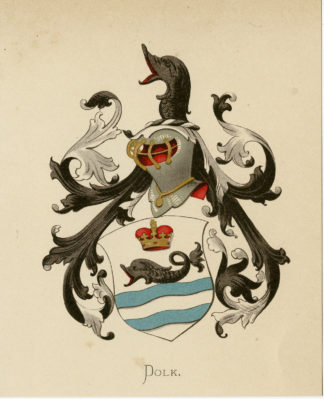 Antique Print - DOLK -COAT OF ARMS-FAMILY CREST-WENNING after VORSTERMAN - 1885