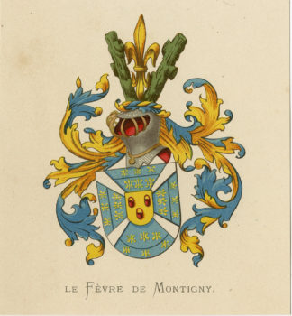 Antique Print - LE FÈVRE DE MONTIGNY -COAT OF ARMS-FAMILY CREST-WENNING after VORSTERMAN - 1885