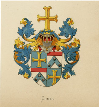 Antique Print - CRUYS -COAT OF ARMS-FAMILY CREST-WENNING after VORSTERMAN - 1885