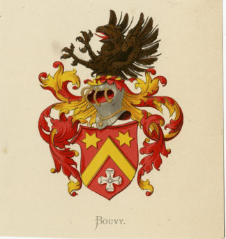 Antique Print - BOUVY -COAT OF ARMS-FAMILY CREST-WENNING after VORSTERMAN - 1885