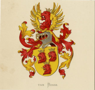 Antique Print - VAN BOSSE -COAT OF ARMS-FAMILY CREST-WENNING after VORSTERMAN - 1885