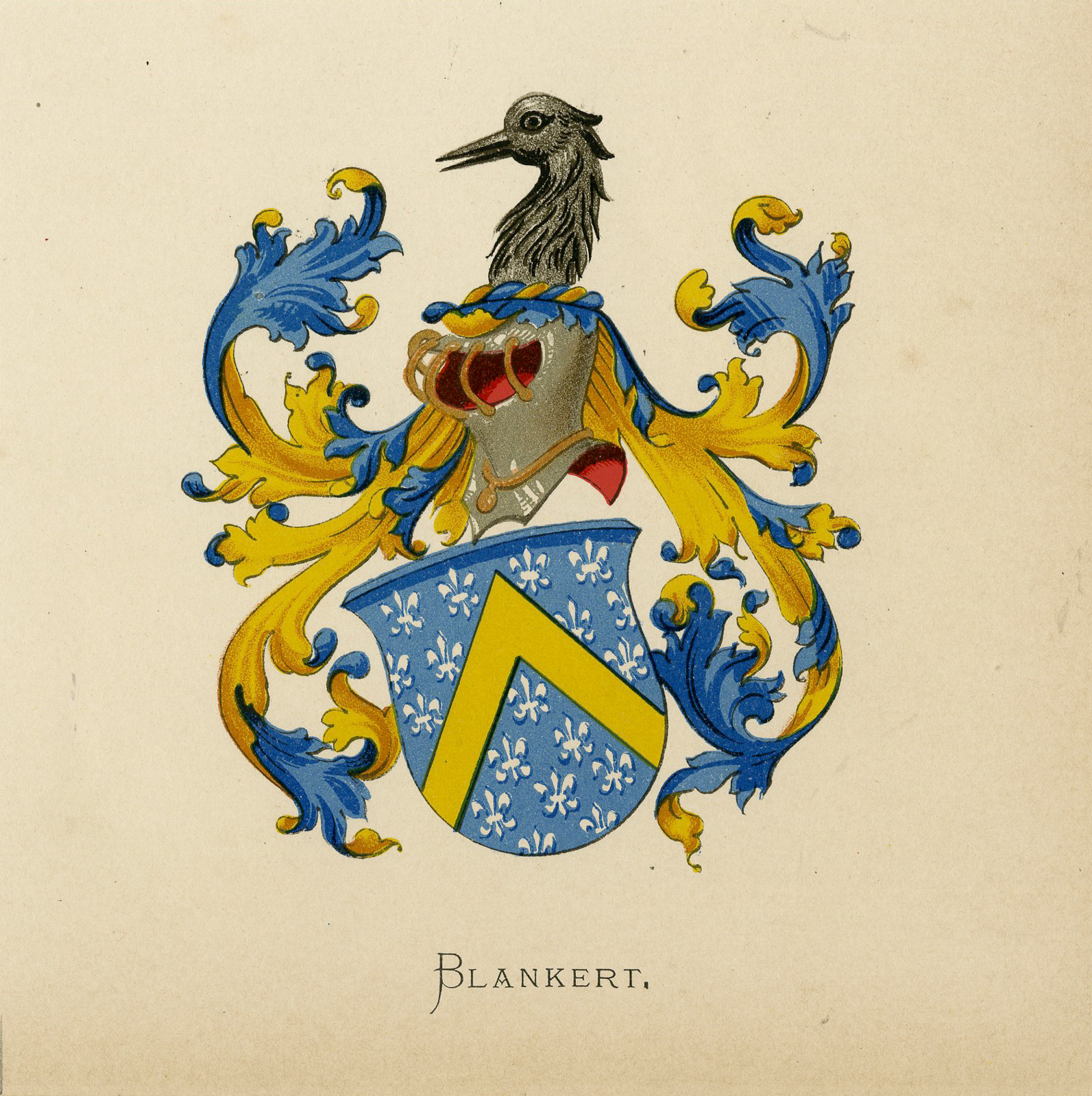 , Antique Print – BLANKERT -COAT OF ARMS-FAMILY CREST-WENNING after VORSTERMAN – 1885, Pictura Antique Prints