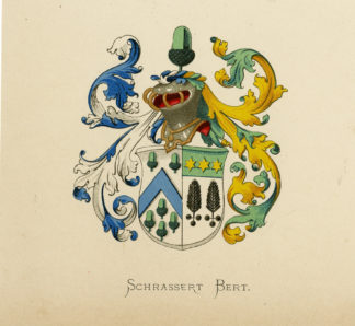 Antique Print - SCHRASSERT BERT -COAT OF ARMS-FAMILY CREST-WENNING after VORSTERMAN - 1885