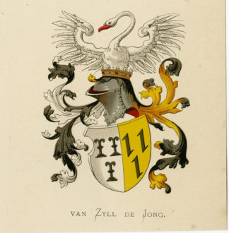 Antique Print - VAN ZYLL DE JONG -COAT OF ARMS-FAMILY CREST-WENNING after VORSTERMAN - 1885