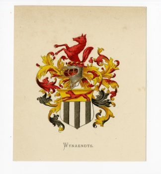 Antique Print - WYNAENDTS -COAT OF ARMS-FAMILY CREST-WENNING after VORSTERMAN - 1885