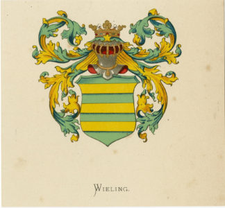 Antique Print - WIELING-COAT OF ARMS-FAMILY CREST-WENNING after VORSTERMAN - 1885