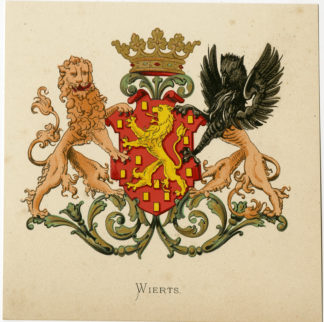 Antique Print - WIERTS-COAT OF ARMS-FAMILY CREST-WENNING after VORSTERMAN - 1885