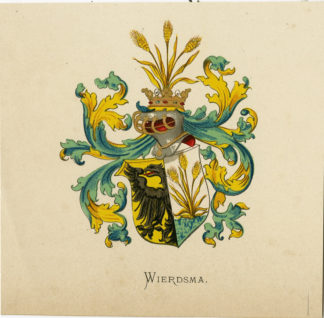 Antique Print - WIERDSMA-COAT OF ARMS-FAMILY CREST-WENNING after VORSTERMAN - 1885