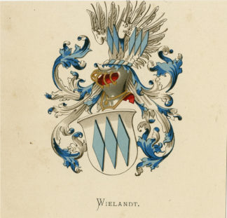 Antique Print - WIELANDT-COAT OF ARMS-FAMILY CREST-WENNING after VORSTERMAN - 1885