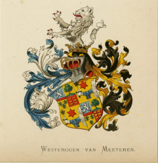 Antique Print - WESTEROUEN VAN MEETEREN-COAT OF ARMS-FAMILY CREST-WENNING after VORSTERMAN - 1885