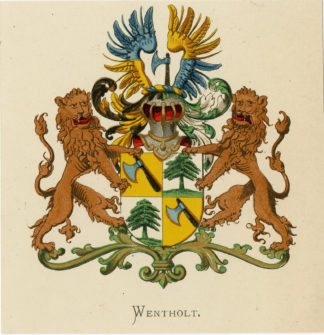 Antique Print - WENTHOLT-COAT OF ARMS-FAMILY CREST-WENNING after VORSTERMAN - 1885