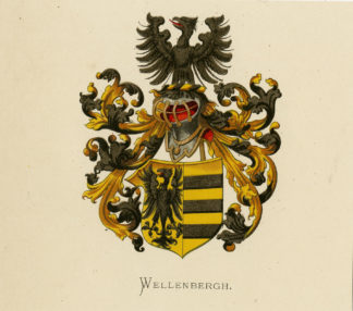 Antique Print - WELLENBERGH-COAT OF ARMS-FAMILY CREST-WENNING after VORSTERMAN - 1885