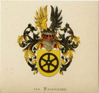 Antique Print - VAN WAGENINGEN-COAT OF ARMS-FAMILY CREST-WENNING after VORSTERMAN - 1885