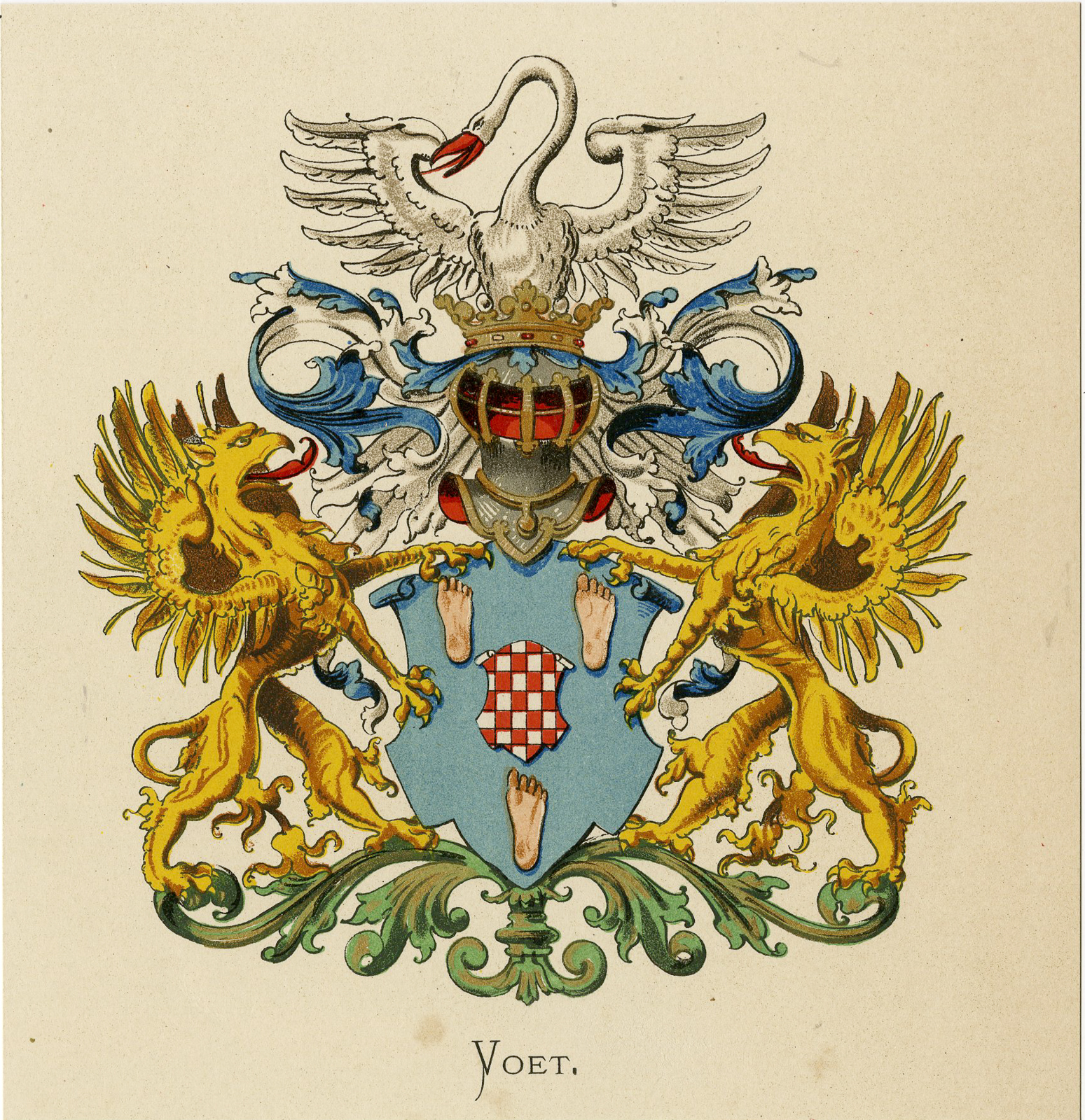 Pco 7554 416x430 Antique Print - VOET-COAT OF ARMS-FAMILY CREST-WENNING after VORSTERMAN - 1885