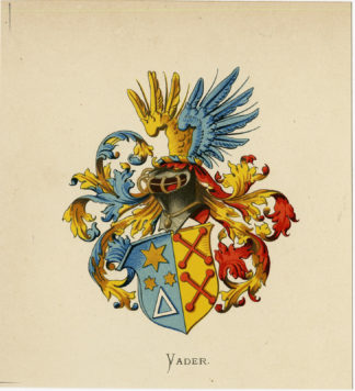 Antique Print - VADER-COAT OF ARMS-FAMILY CREST-WENNING after VORSTERMAN - 1885