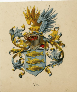 Antique Print - VIS-COAT OF ARMS-FAMILY CREST-WENNING after VORSTERMAN - 1885