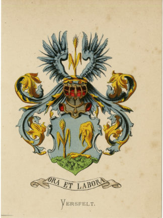 Antique Print - VERSFELT-COAT OF ARMS-FAMILY CREST-WENNING after VORSTERMAN - 1885