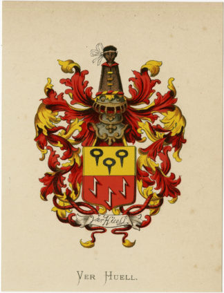 Antique Print - VER HUELL-COAT OF ARMS-FAMILY CREST-WENNING after VORSTERMAN - 1885