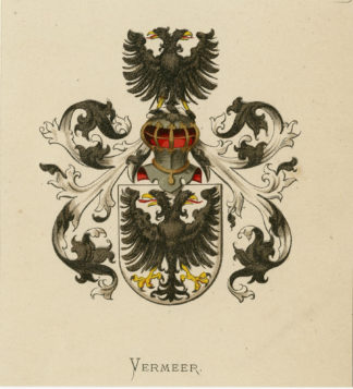 Antique Print - VERMEER-COAT OF ARMS-FAMILY CREST-WENNING after VORSTERMAN - 1885