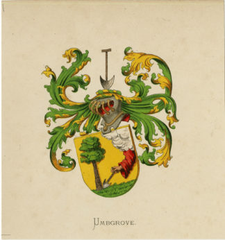 Antique Print - UMBGROVE-COAT OF ARMS-FAMILY CREST-WENNING after VORSTERMAN - 1885