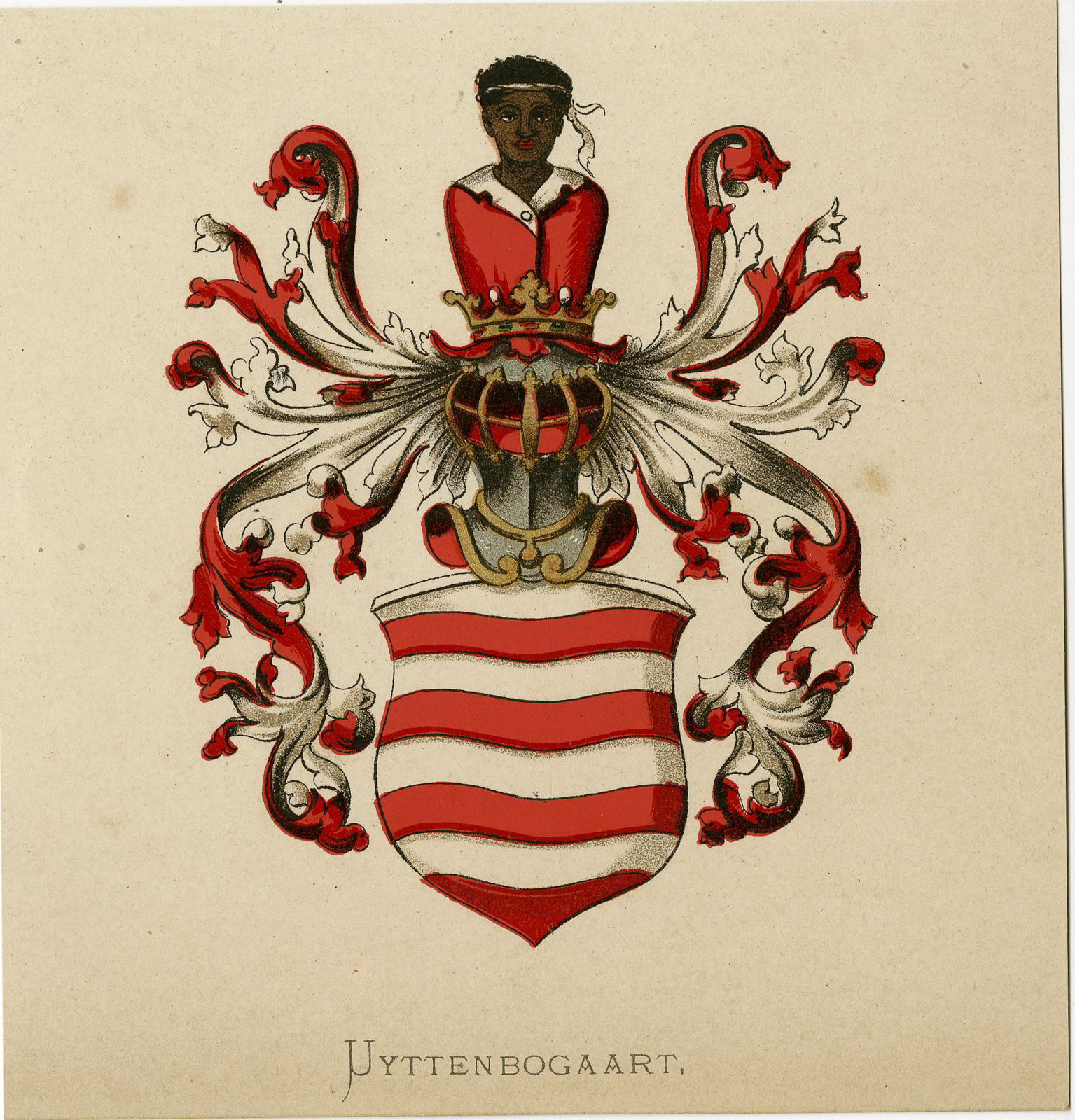 Pco 7579 416x434 Antique Print - UYTTENBOGAART-COAT OF ARMS-FAMILY CREST-WENNING after VORSTERMAN - 1885