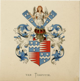 Antique Print - VAN TOMPUTTE-COAT OF ARMS-FAMILY CREST-WENNING after VORSTERMAN - 1885