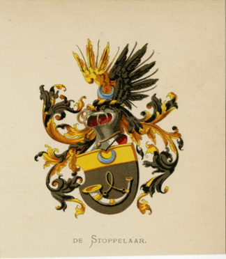 Antique Print - DE STOPPELAAR-COAT OF ARMS-FAMILY CREST-WENNING after VORSTERMAN - 1885