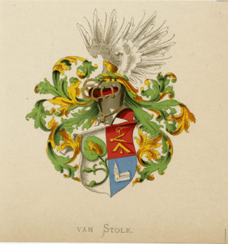 Antique Print - VAN STOLK-COAT OF ARMS-FAMILY CREST-WENNING after VORSTERMAN - 1885