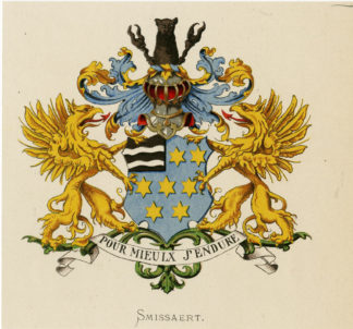 Antique Print - SMISSAERT-COAT OF ARMS-FAMILY CREST-WENNING after VORSTERMAN - 1885