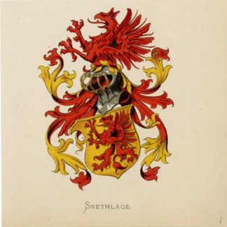 Antique Print - SNETHLAGE-COAT OF ARMS-FAMILY CREST-WENNING after VORSTERMAN - 1885