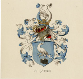 Antique Print - DE SITTER-COAT OF ARMS-FAMILY CREST-WENNING after VORSTERMAN - 1885