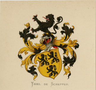 Antique Print - YSSEL DE SCHEPPER-COAT OF ARMS-FAMILY CREST-WENNING after VORSTERMAN - 1885