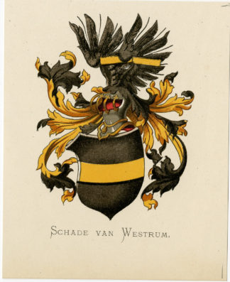 Antique Print - SCHADE VAN WESTRUM-COAT OF ARMS-FAMILY CREST-WENNING after VORSTERMAN - 1885