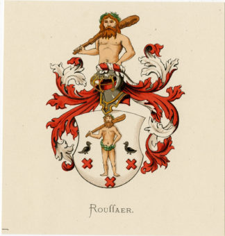 Antique Print - ROUFFAER-COAT OF ARMS-FAMILY CREST-WENNING after VORSTERMAN - 1885