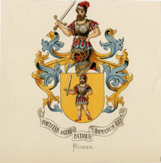 Antique Print - ROMER-COAT OF ARMS-FAMILY CREST-WENNING after VORSTERMAN - 1885