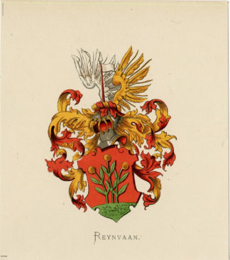 Antique Print - REYNVAAN-COAT OF ARMS-FAMILY CREST-WENNING after VORSTERMAN - 1885