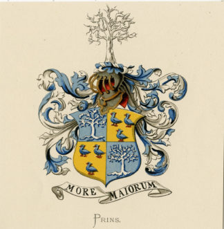 Antique Print - PRINS-COAT OF ARMS-FAMILY CREST-WENNING after VORSTERMAN - 1885
