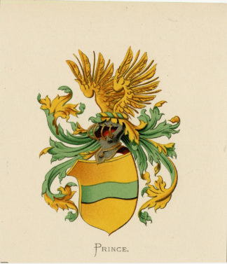 Antique Print - PRINCE-COAT OF ARMS-FAMILY CREST-WENNING after VORSTERMAN - 1885