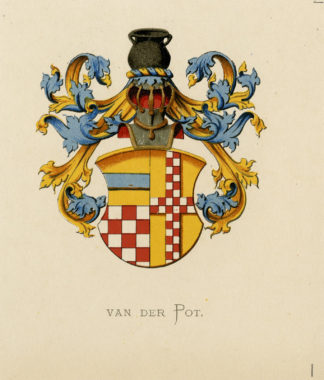 Antique Print - VAN DER POT-COAT OF ARMS-FAMILY CREST-WENNING after VORSTERMAN - 1885