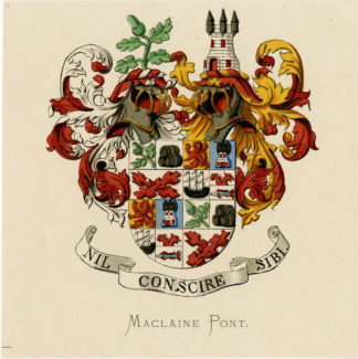 Antique Print - MACLAINE PONT-COAT OF ARMS-FAMILY CREST-WENNING after VORSTERMAN - 1885