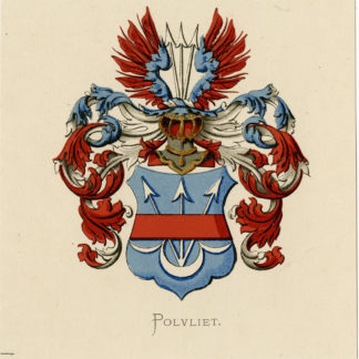 Antique Print - POLVLIET-COAT OF ARMS-FAMILY CREST-WENNING after VORSTERMAN - 1885