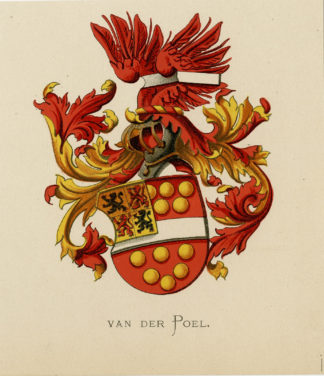 Antique Print - VAN DER POEL-COAT OF ARMS-FAMILY CREST-WENNING after VORSTERMAN - 1885