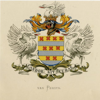 Antique Print - VAN PERSYN-COAT OF ARMS-FAMILY CREST-WENNING after VORSTERMAN - 1885