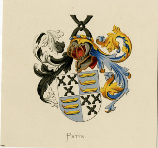 Antique Print - PATYN-COAT OF ARMS-FAMILY CREST-WENNING after VORSTERMAN - 1885
