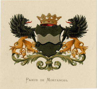 Antique Print - PAHUD DE MORTANGES-COAT OF ARMS-FAMILY CREST-WENNING after VORSTERMAN - 1885