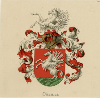 Antique Print - ONEIDES-COAT OF ARMS-FAMILY CREST-WENNING after VORSTERMAN - 1885