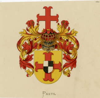 Antique Print - PAETS-COAT OF ARMS-FAMILY CREST-WENNING after VORSTERMAN - 1885