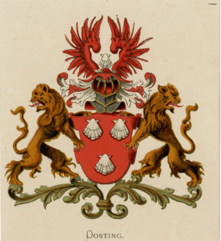 Antique Print - OOSTING-COAT OF ARMS-FAMILY CREST-WENNING after VORSTERMAN - 1885