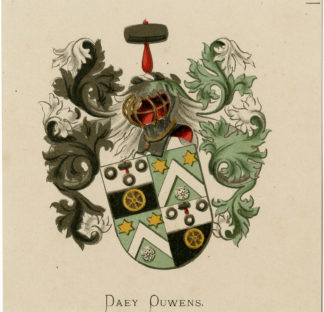 Antique Print - DAEY OUWENS-COAT OF ARMS-FAMILY CREST-WENNING after VORSTERMAN - 1885