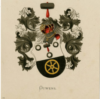Antique Print - OUWENS-COAT OF ARMS-FAMILY CREST-WENNING after VORSTERMAN - 1885